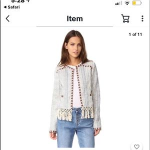 Tularosa Santa fe jacquard fringe crop jacket